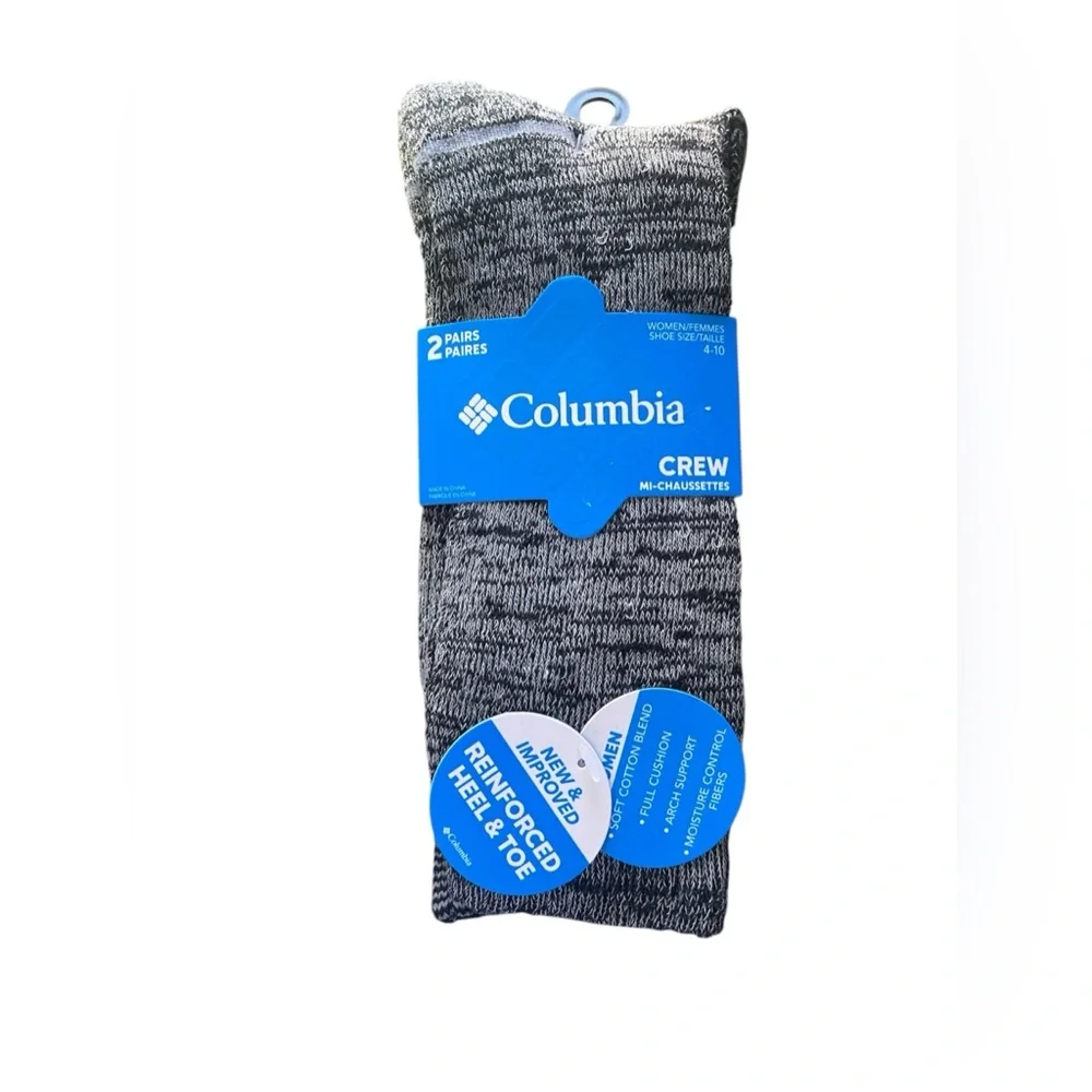 Columbia 2 Pair Moisture Control Crew Socks